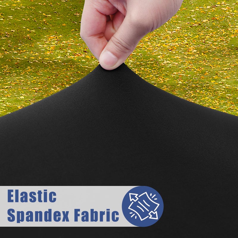 Moosfor Spandex 6 Foot Rectangle Table Cloth  Elastic Fitted Tablecloths for Picnic  Stretch Washable Patio Table Cover for Outdoor  Camping  Banquet and Parties (Black  36""x72"") - Image 2